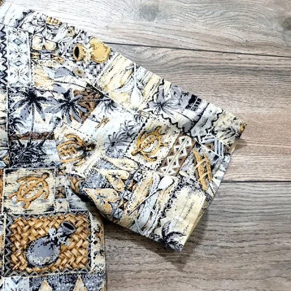 Ho Aloha Mens Medium Short Sleeve Shirt Hawaiian Vacation Beach Island Casual - Picture 5 of 10